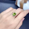 Pierścienie klastra Diwenfu 14K Rose Gold Jewelry Green Topaz Pierścień dla kobiet Fine Anillos de Bizuteria Bague lub Jaune Wedding Brounds