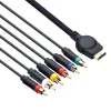 Kablolar Çok Bileşen 6 Başlık AV Out PlayStation 3 PS3 PS2 Oyun Denetleyicisi için 1.8m Örgülü Video Kablolar TV Ses Kablosu