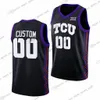 NCAA Custom S-6XL TCU Horned Frogs College Basketball 2 Emanuel Miller Jerseys 3 Avery Anderson III Jameer Nelson Jr.