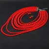 UDDEIN Set di gioielli indiani per matrimonio nigeriano Set di gioielli con perle multistrato Collana lunga con dichiarazione di donne Set di gioielli con perline africane 240220