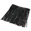 Skirts Womens High Waist Faux Leather Tassels Skirt For Body Harness Punk Party Clubwea N7YE