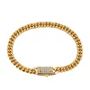 6-14 мм позолоченное кубинское ожерелье-цепочка в стиле хип-хоп, браслет-цепочка Майами с цирконами, эластичная пряжка со льдом, потускнение, бесплатный ювелирный подарок