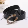 Pasy Paski Męskie Pasy modowe mężczyźni skóra czarne pasy biznesowe Kobiety Big Gold Bluckle Women Casual Ceinture 112955