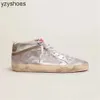 Goldenss Goosess Nieuwe release Italië merken Schoenen Golden Mid Slide Star High-top Sneakers Dames Schoenen mode roze-goud glitter Klassiek Luipaard Wit Do-old D