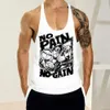 Tanktops voor heren Ademend racerbackvest Hardloopvest Heren Hop Letterprint tanktop voor zomer Fitness Gym Zacht rekbaar U-hals SweatL2402