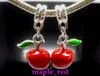 Interi 40 pezzi / lotto bellissimo smalto mela rossa ciondola grandi ciondoli fai da te adatti al braccialetto europeo Necklace1639424