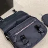 Дизайнерские мужские черные портфели, сумки через плечо, нейлоновая сумка-мессенджер, кошелек из 2 предметов, повседневный стиль с мини-сумочкой, ТОП