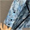 Runway Dresses Milan Dress 2024 Spring Lapel Neck Long Sleeve Fashion Designer Märke Samma stil 1119-5 Drop Delivery Apparel Womens C Dhjvu