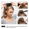 18 "Ponytail Extension Brown Pony Tail Wrap Around Clip in Hair Extensions Curly Wavy Syntetisk högbeständig Fiber Fake Hairpiece For Women