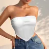 Women's custom strapless top strapless vest high definition heat transfer pattern fashion summer wear with backless highlight figure imitation cotton 123g white