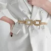 Riemen Tailleketting Dames Dubbellaags Lente Geometrische Metalen Gesp Veelzijdige Mode Decoratie Jurk Gouden Riem