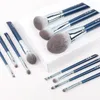 MyDestiny Azurblaues 11-teiliges Make-up-Pinsel-Set, superweiche Fasern, hochwertige Gesichts-, Augen-, Foundation-, Lidschatten- und Puderpinsel 240220