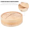 Double Boilers Stainless Steel Cookware Bamboo Steamer Basket Practical With Lid Household Dim Sum