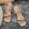 Sandals Brazilian Fashion Luxury Twist Woven Sandals Color Blocking Designer Brand Womens Shoes This with High Heel Sandals Female Casual J240224