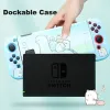 Kılıflar Kılıf Sevimli OLED Dockable Koruyucu Kılıf Nintendo Aksesuarları Pembe Kawaii Yumuşak Kapak TPU Cilt Split Tasarım