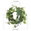 Decoratieve Bloemen 2 Stuks Kunstmatige Krans Kleine Lente Pijler Kaars Ringen Houder Miniatureeucalyptus Kransen Voor Home Decor