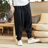 Męskie spodnie moda harem men hip-hop kropla krocza bawełniane joggery szerokie nogi spodnie eleganckie luźne pantelones odzież domowa 2024