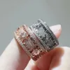 Roestvrij Stalen Tandwiel Stijl Ring CZ Zirkoon Roterend Stress Artefact Cirkel Voor Mannen Vrouwen UnisexAdult Sieraden 240220