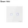 Seria Sonoff TX Series T0 UE/ UK/ US Smart Home Switch Wi -Fi Touch Switchs Wall Light Switch Bezprzewodowe aplikacja Voice Pilot