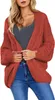 Women's Sweaters Womens 2023 Open Front Long Sleeve Chunky Knit Cardigan Sweaters Loose Outwear Coat