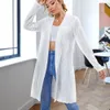 Custom women's mid-length cardigan HD heat transfer case texture knitted long sleeve loose version Fashion versatile elastic cuffs 100% polyester 308g white