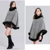 Craquins élégants rétro de travail rétro en fourrure Poncho Poncho Cachemire épais cape Trimes complètes Faux Rex SHAWL PAUTOER