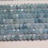 Pedras preciosas soltas meihan natural 4 5.5-6mm aquamarine facetada rondelle contas de pedras preciosas para fazer jóias design diy