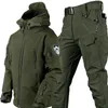 Jaquetas de caça Tactical Softshell Sharkskin Jaqueta Calças ao ar livre Ternos à prova de vento de vento homens acampando casacos de casacos esportivo roupas