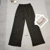 Spring Designer womens pants High-end luxury jacquard G letter embroidery high-waisted slimming baggy wide-leg pants