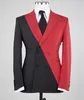 Costumes pour hommes Design contrasté pour hommes mariage marié robe de bal double boutonnage blazer ensembles costume homme vêtements d'affaires 2 pièces