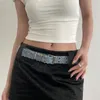 Bälten Justerbar dubbelstift spänne midja tyg av amerikanska harajuku flickor kvinnor för kappkjolar jeans