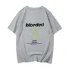 T koszule Frank O-Ocean Blond Caual Short-Sleeved Trend Design Floral Graffiti Art T-shirt dla mężczyzn/kobiet luźne bawełniane bawełniane bawełniane topy