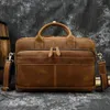 Luufan Briefcase Of Men Genuine Leather Cowskin Business Bag 15 6 Computer Bag Crazy Horse leather Male Bags Soft Thick1228b