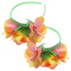 Bandanas 2 pièces bandeau de fleurs hawaïennes fleurs accessoires de cheveux pour femmes bandes bandeaux bandeau en tissu de soie
