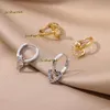 Stud Stud Vintage Zircon Heart Designer örhängen för kvinnor rostfritt stål guld modepläterad piercing örhänge 2023 Trend Nya lyxsmycken Arets Mujer 2024