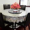 Toalha de mesa redonda pastoral, toalha de mesa redonda para jantar, casa, bordado, decoração em ouro rosa, toalha de casa 240220