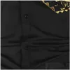 Męskie koszule męskie męskie Złota czarna koszula Mężczyźni Slim Fit Long Rleeve Camisa Mascina Chemise Homme Social Club Prom Drop dostarczenie otzpi