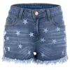 Kvinnors shorts kvinnor sexig tryck Tassel Hög midjehål Rippad Blue Fashion Casual Plus Size Denim Y2K Summer Short Jeans