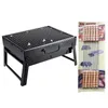 Bärbar vikbar BBQ Grills Patio Barbecue Charcoal Grill Spise rostfritt stål utomhus camping picknick köksverktyg leveranser 240223