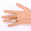 Boucles d'oreilles pendantes Vintage pour femmes, bijoux en perles, tendance, couleur or jaune, E1261