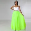 Röcke KEXU Hohe Taille Big Swing Ballkleid Bodenlangen Tunika Maxi Langer Rock 2024 Party Prom Frauen Elegante Mesh