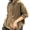 T-shirts Femmes Casual Femmes Chemise Coton Couleur Unie À Manches Longues O Cou Mode Coréenne Lâche Lady Basic Tops Femme YoYiKamomo