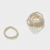 Модные эластичные кольца из веревки с натуральным пресноводным жемчугом для женщин