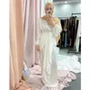 Etnik Giyim Moda Kadınlar Maxi Elbise Sarma Etek 2 Parça Set Eid Mübarek Ramazan Jalabiya Satin Abaya Müslüman Dubai Kaftan Türkiye Robe