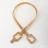 Riemen Tailleketting Dames Dubbellaags Lente Geometrische Metalen Gesp Veelzijdige Mode Decoratie Jurk Gouden Riem