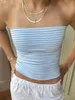 Women's Tanks Women S Tube Crop Tops Tight Fitted Sleeveless Strapless Off Shoulder Backless Shirt For Party Club Cocktail