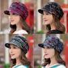 Berets Mulheres Chapéu Meaculpa Beanie Quente Dobrável Earflap Cap Estilo Étnico Floral Impressão Outono Inverno Roupas Diárias Turbante