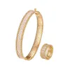 Ensemble de bagues et bracelets de haute qualité pour femmes, ensemble de deux pièces en Zircon 3A, luxe, classique, à la mode, 240320