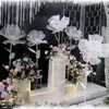 Organza artesanal de seda papoula grande flor casamento estrada guia crisântemo diy festa decoração da janela 50cm/60cm70cm