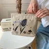 Bolsa cosmética feminina portátil flor japonesa bordado bolsa beleza viagem maquiagem organizador de higiene pessoal para meninas